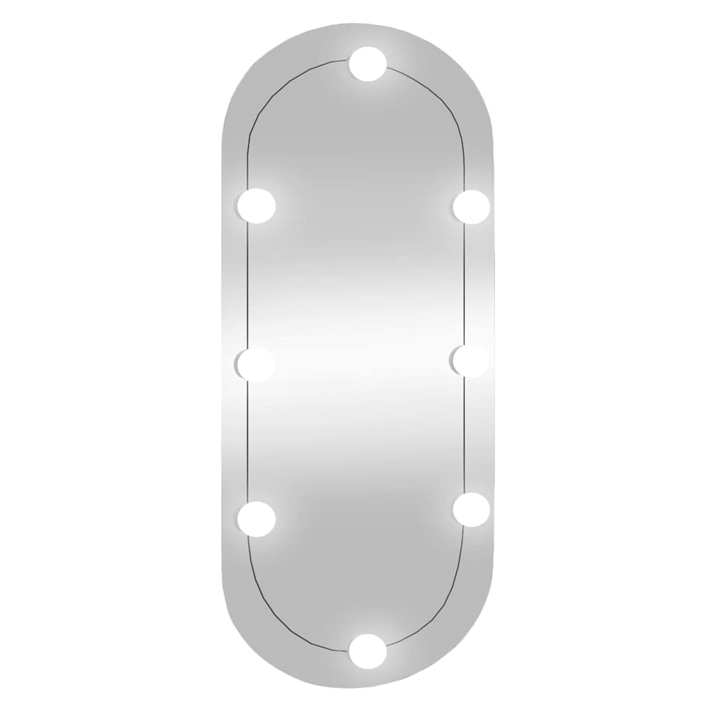 vidaXL Καθρέφτης Τοίχου Οβάλ με Φώτα LED 30x80 εκ. από Γυαλί