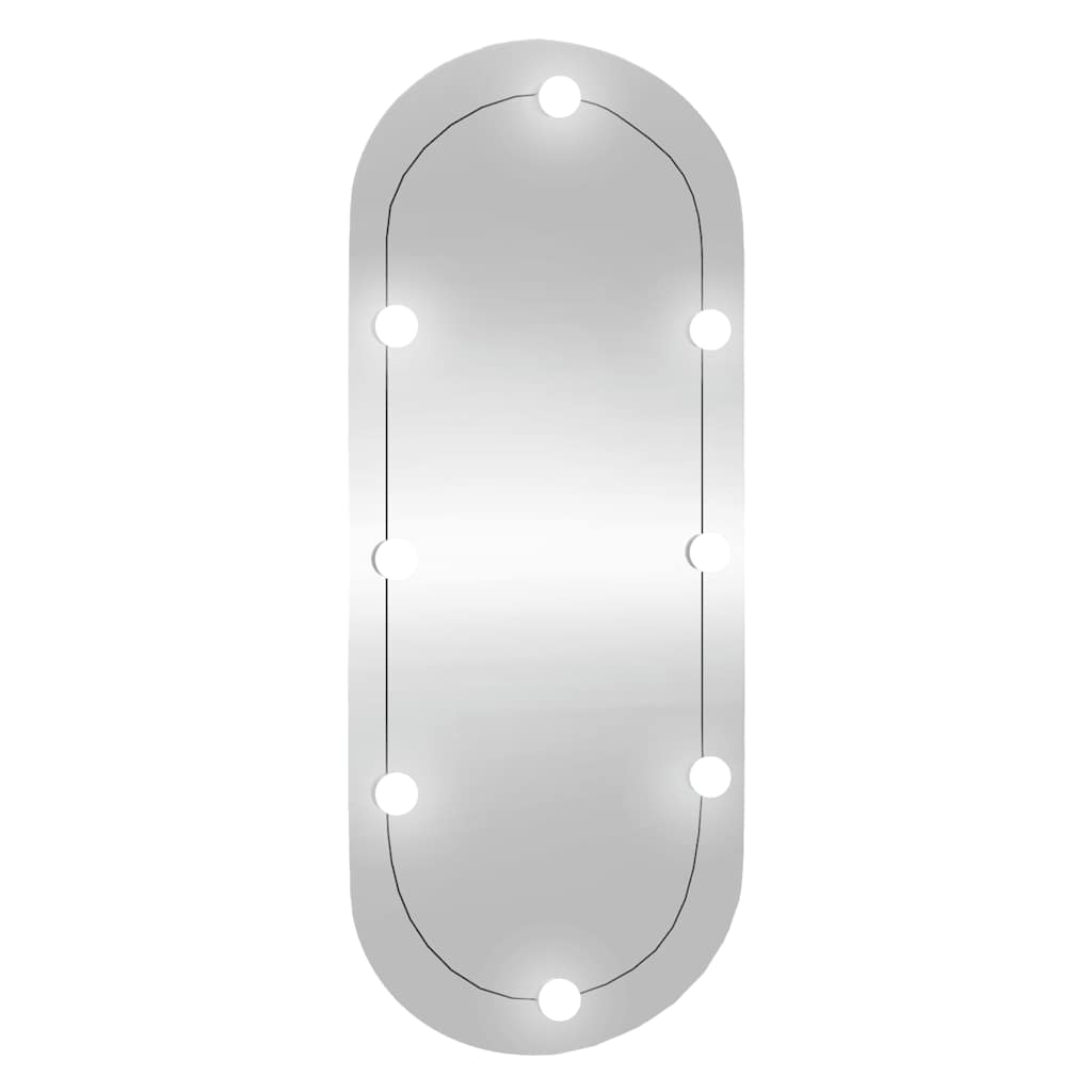 vidaXL Καθρέφτης Τοίχου Οβάλ με Φώτα LED 40 x 90 εκ. από Γυαλί