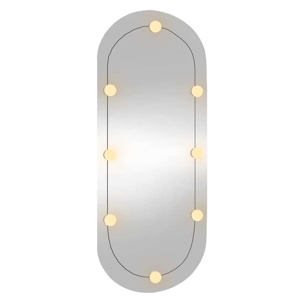 vidaXL Καθρέφτης Τοίχου Οβάλ με Φώτα LED 40 x 90 εκ. από Γυαλί