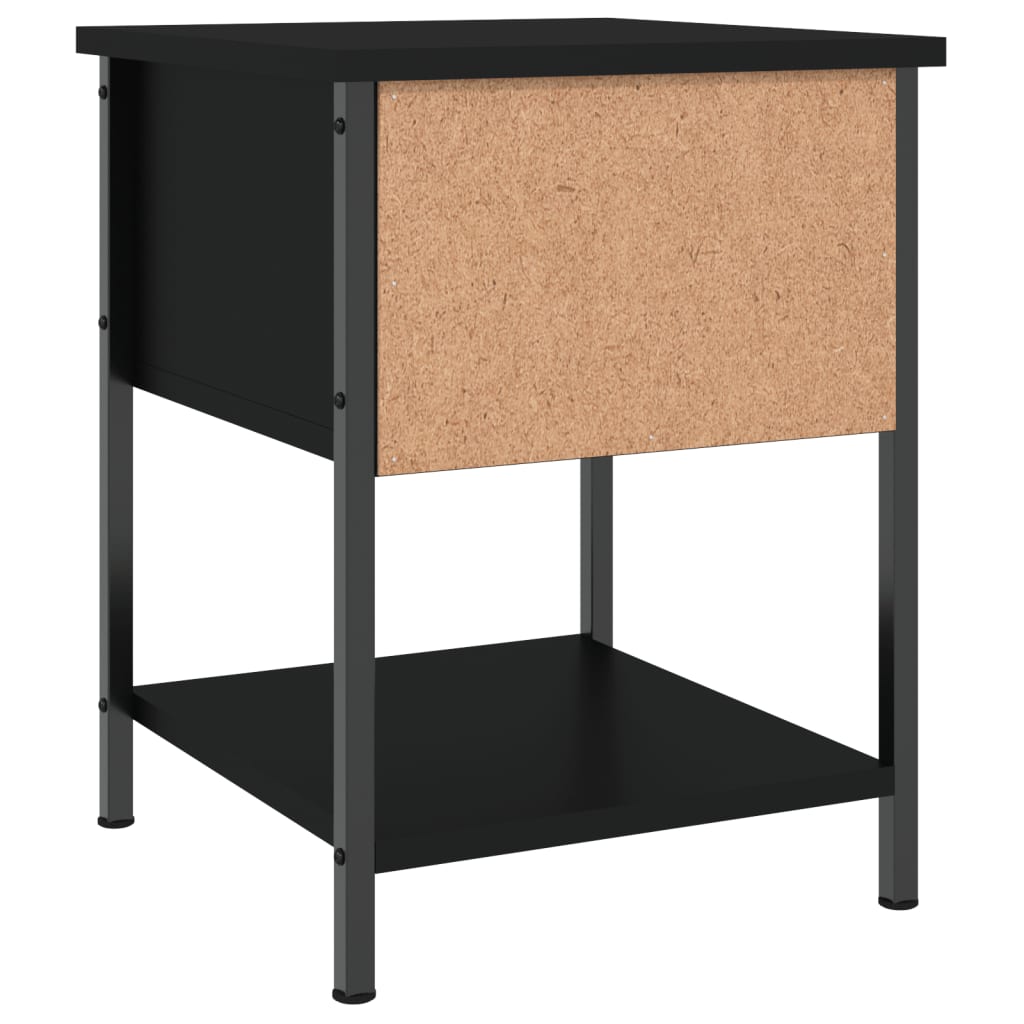 vidaXL Κομοδίνo Μαύρο 34 x 35,5 x 45 εκ. από Επεξεργασμένο Ξύλο