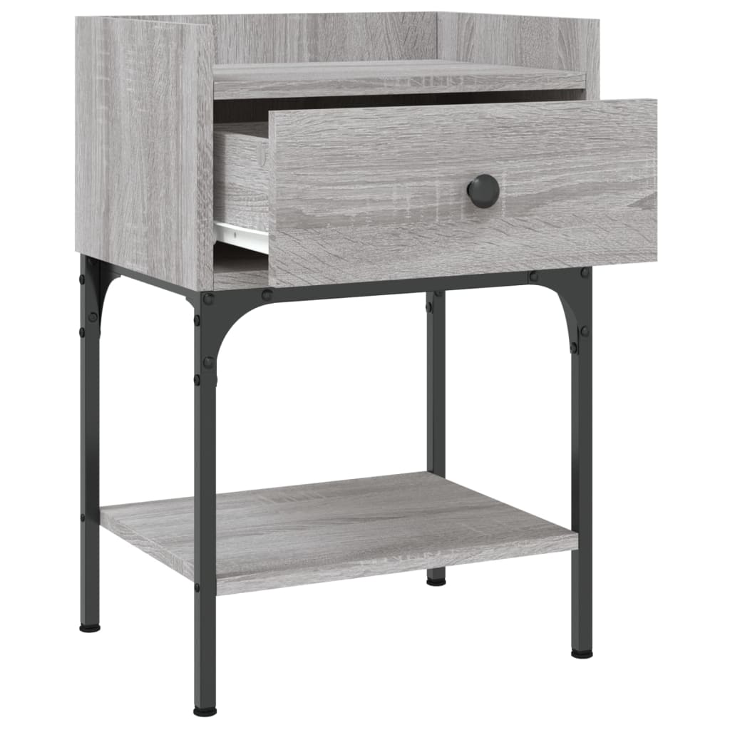vidaXL Κομοδίνα 2 τεμ Γκρι Sonoma 40,5x31x60 εκ. Επεξεργασμένο Ξύλο