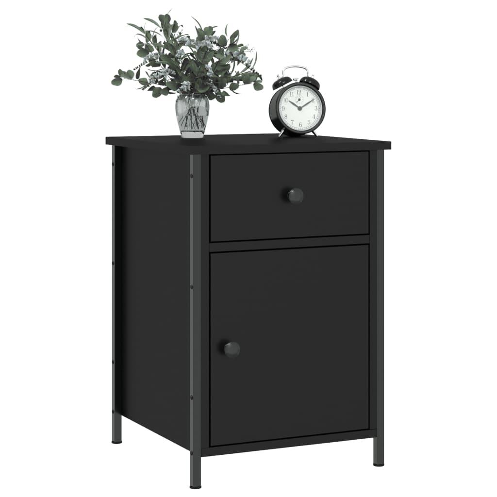 vidaXL Κομοδίνα 2 τεμ. Μαύρα 40 x 42 x 60 εκ. από Επεξεργασμένο Ξύλο