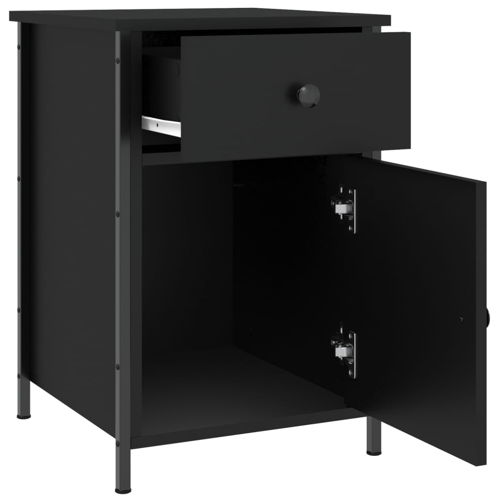 vidaXL Κομοδίνα 2 τεμ. Μαύρα 40 x 42 x 60 εκ. από Επεξεργασμένο Ξύλο