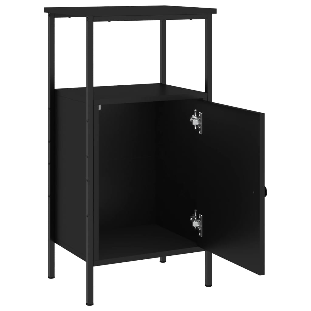 vidaXL Κομοδίνα 2 τεμ. Μαύρα 41 x 31 x 80 εκ. από Επεξεργασμένο Ξύλο