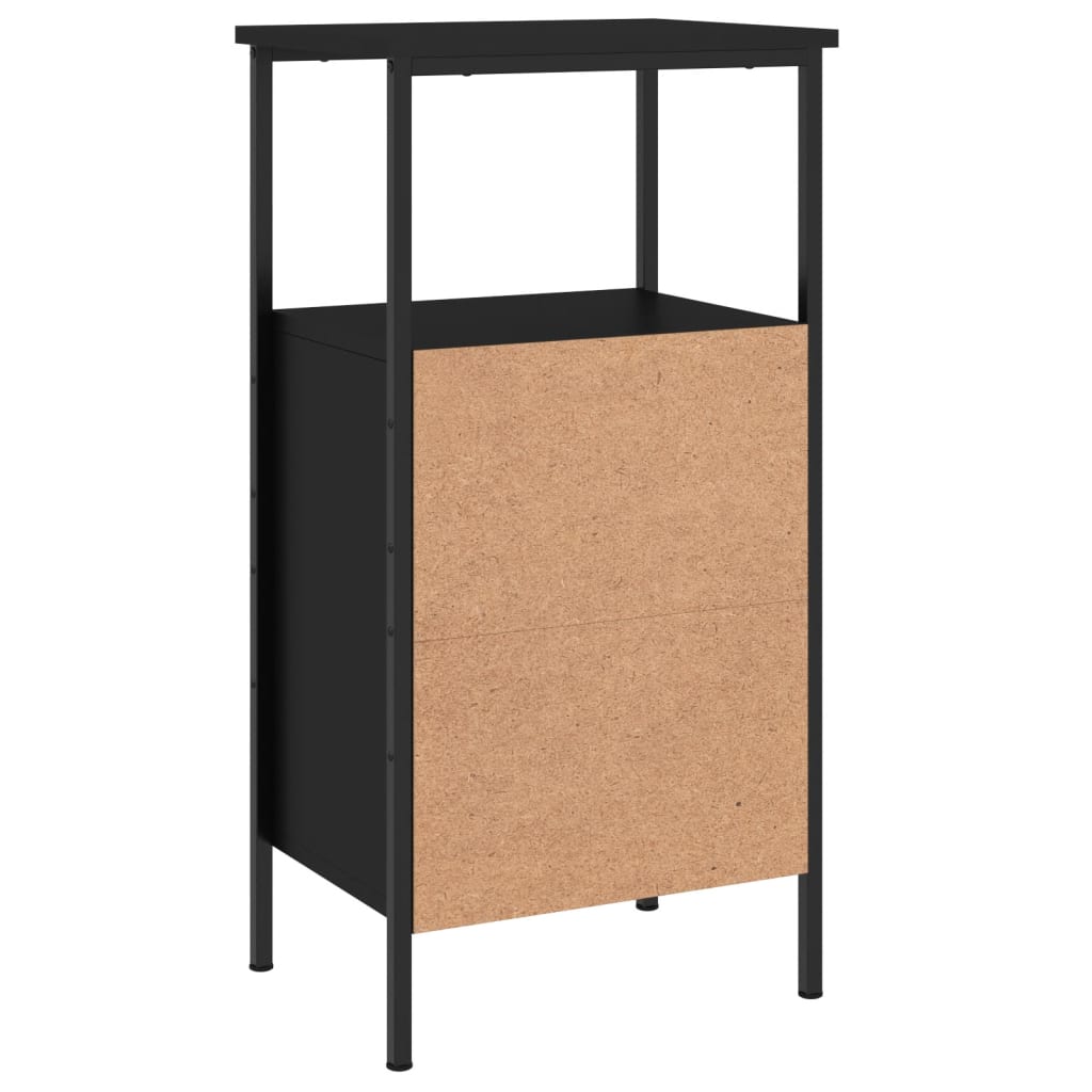 vidaXL Κομοδίνα 2 τεμ. Μαύρα 41 x 31 x 80 εκ. από Επεξεργασμένο Ξύλο