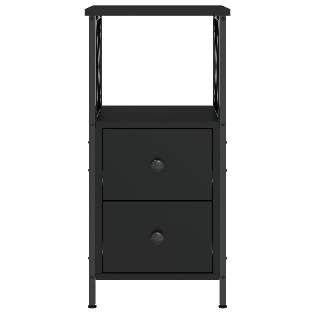 vidaXL Κομοδίνο Μαύρο 34 x 35,5 x 70 εκ. από Επεξεργασμένο Ξύλο