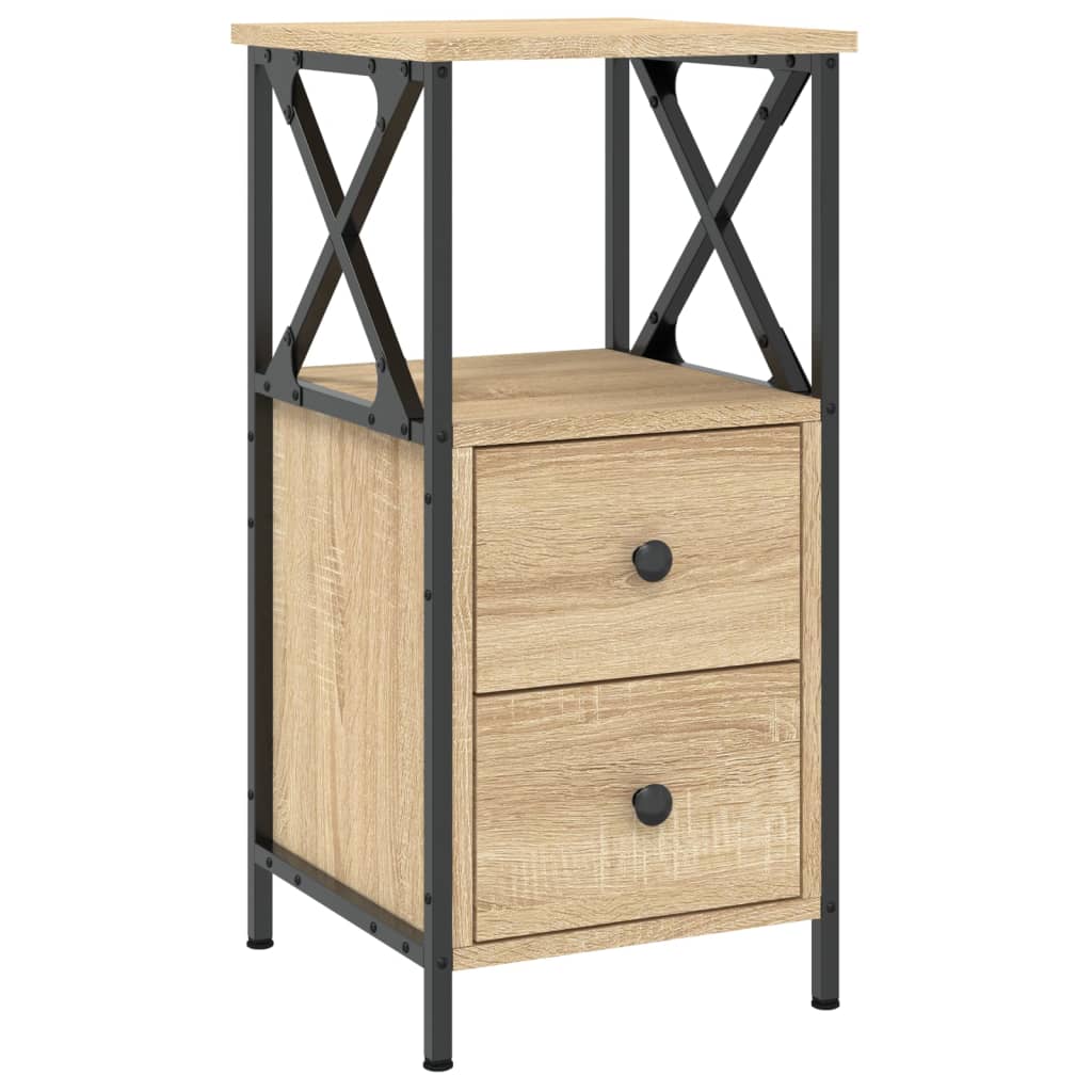 vidaXL Κομοδίνα 2 τεμ. Sonoma Δρυς 34x35,5x70 εκ. Επεξεργασμένο Ξύλο