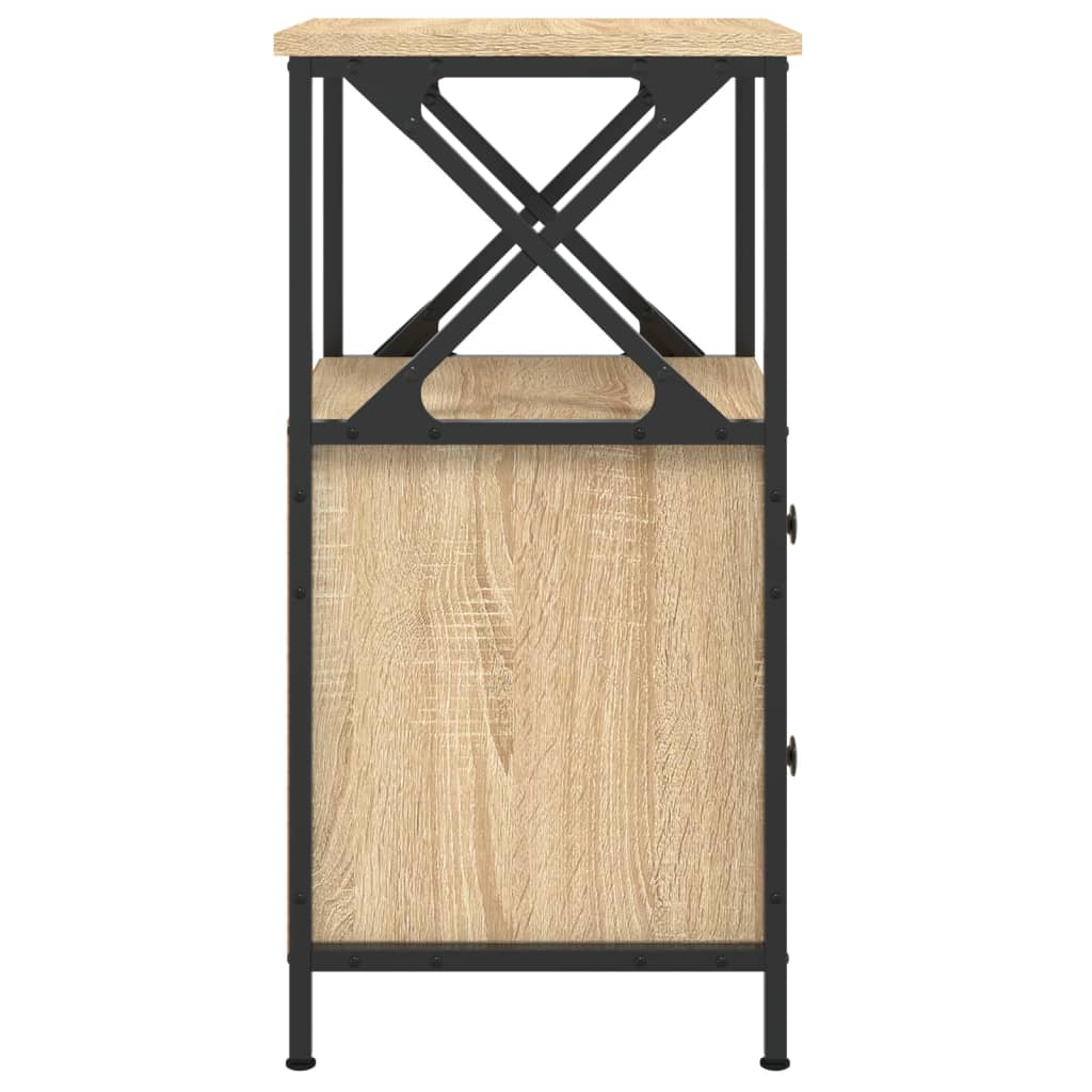 vidaXL Κομοδίνα 2 τεμ. Sonoma Δρυς 34x35,5x70 εκ. Επεξεργασμένο Ξύλο