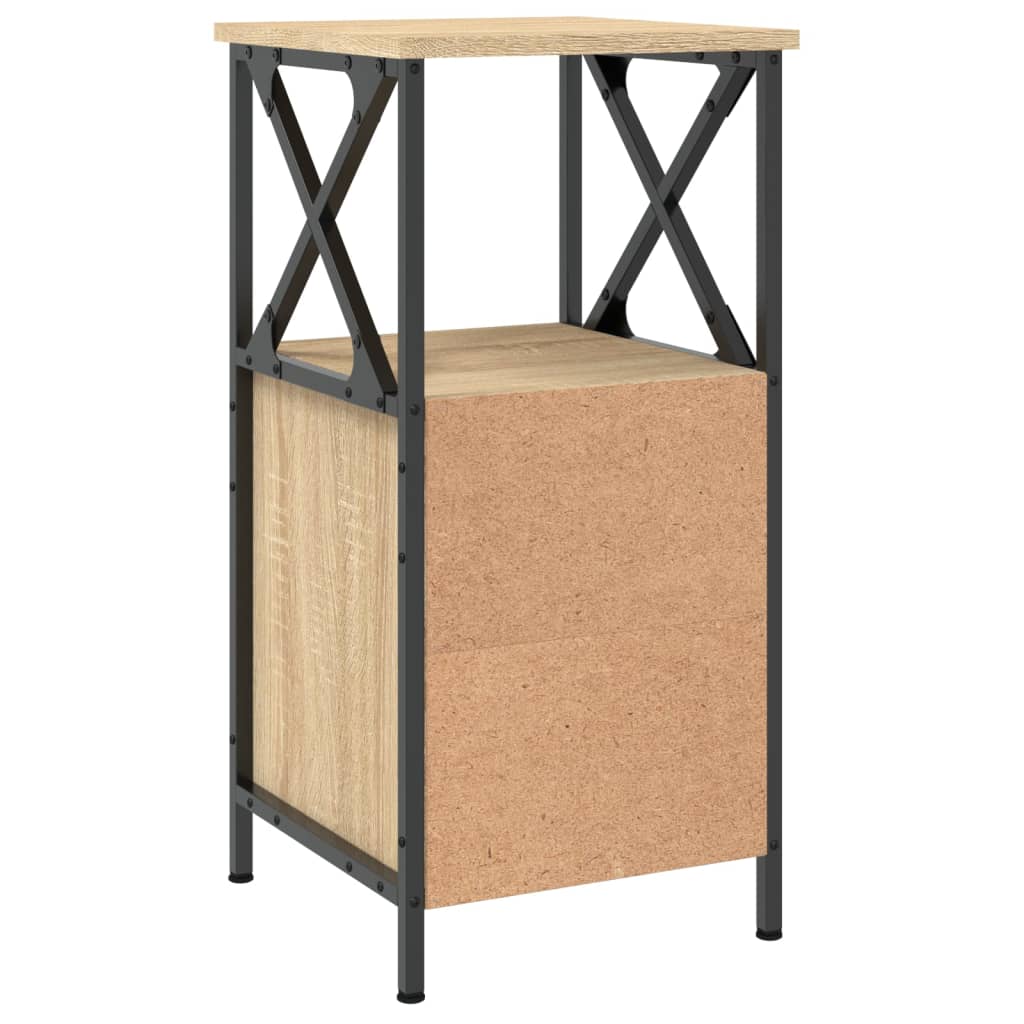 vidaXL Κομοδίνα 2 τεμ. Sonoma Δρυς 34x35,5x70 εκ. Επεξεργασμένο Ξύλο