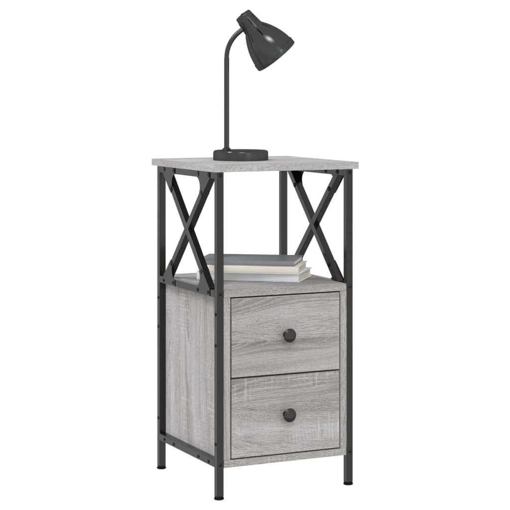 vidaXL Κομοδίνο Γκρι Sonoma 34 x 35,5 x 70 εκ. από Επεξεργασμένο Ξύλο