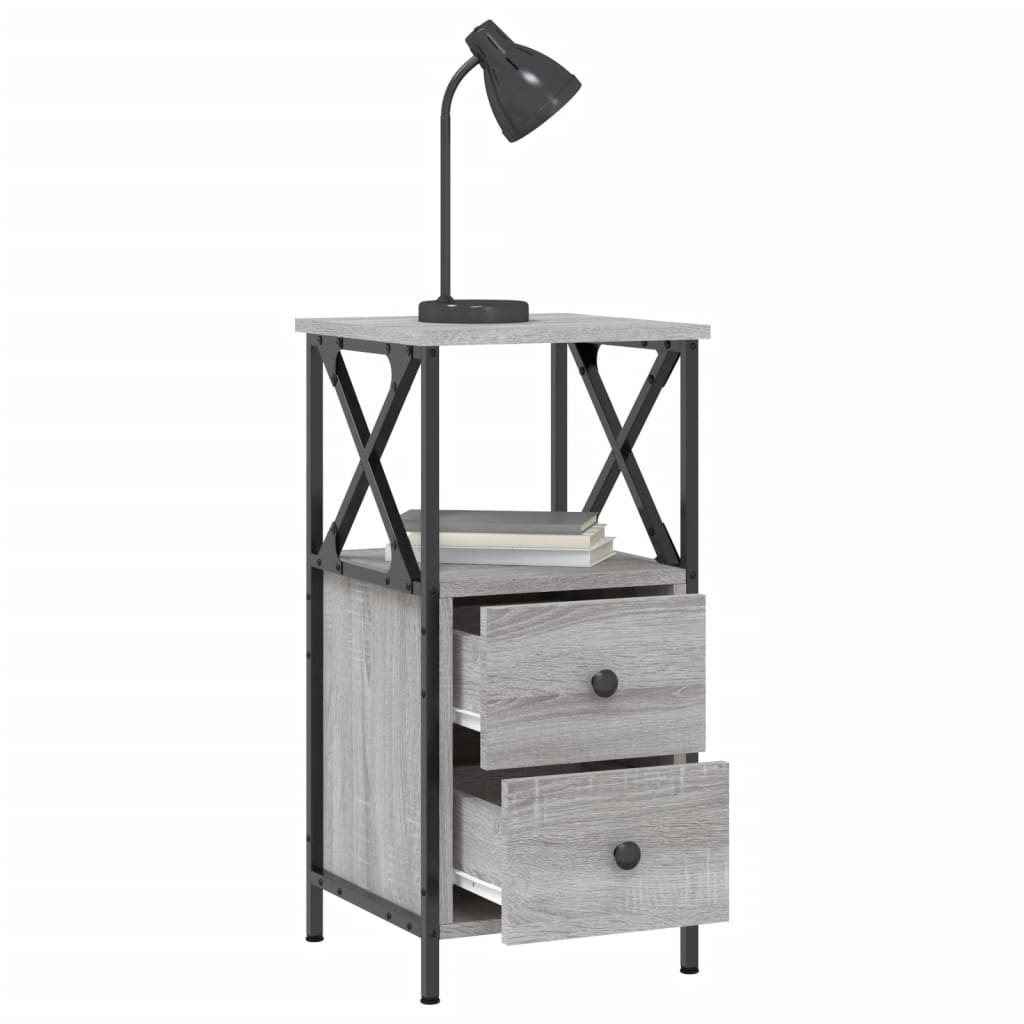 vidaXL Κομοδίνο Γκρι Sonoma 34 x 35,5 x 70 εκ. από Επεξεργασμένο Ξύλο