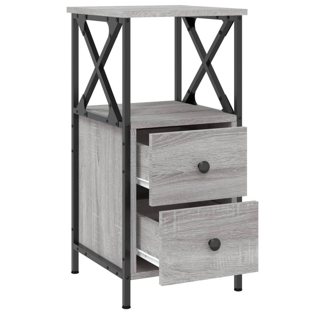 vidaXL Κομοδίνο Γκρι Sonoma 34 x 35,5 x 70 εκ. από Επεξεργασμένο Ξύλο
