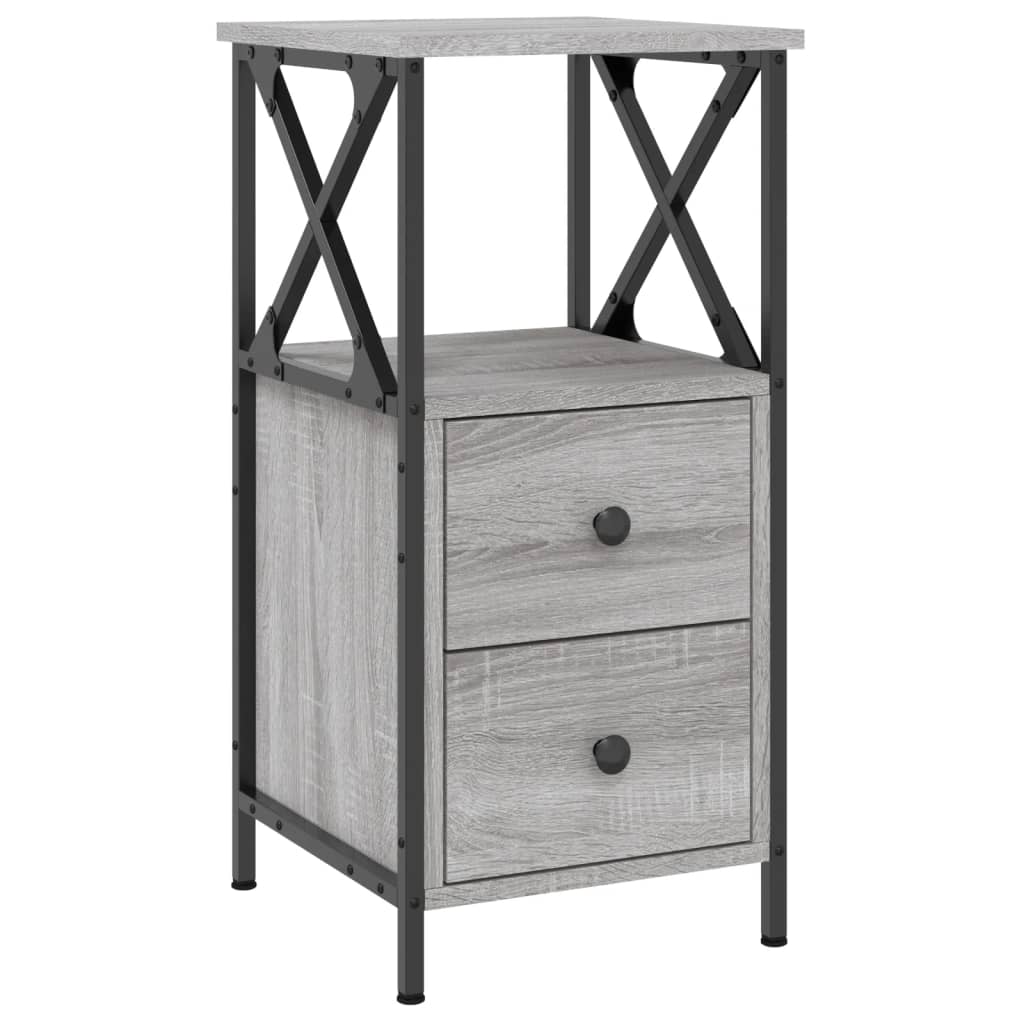 vidaXL Κομοδίνα 2 Τεμ. Γκρι Sonoma 34x35,5x70 εκ. Επεξεργασμένο Ξύλο
