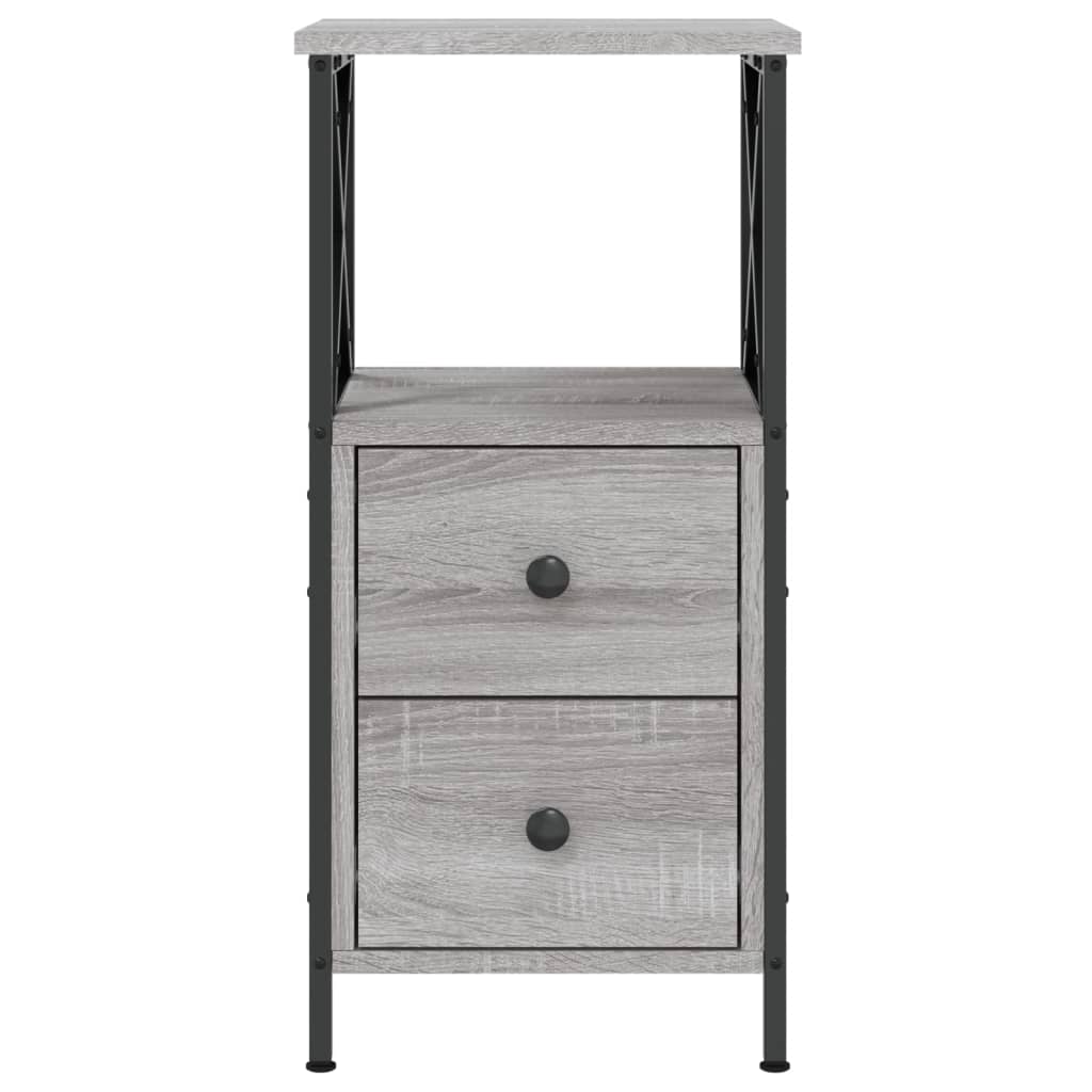 vidaXL Κομοδίνα 2 Τεμ. Γκρι Sonoma 34x35,5x70 εκ. Επεξεργασμένο Ξύλο
