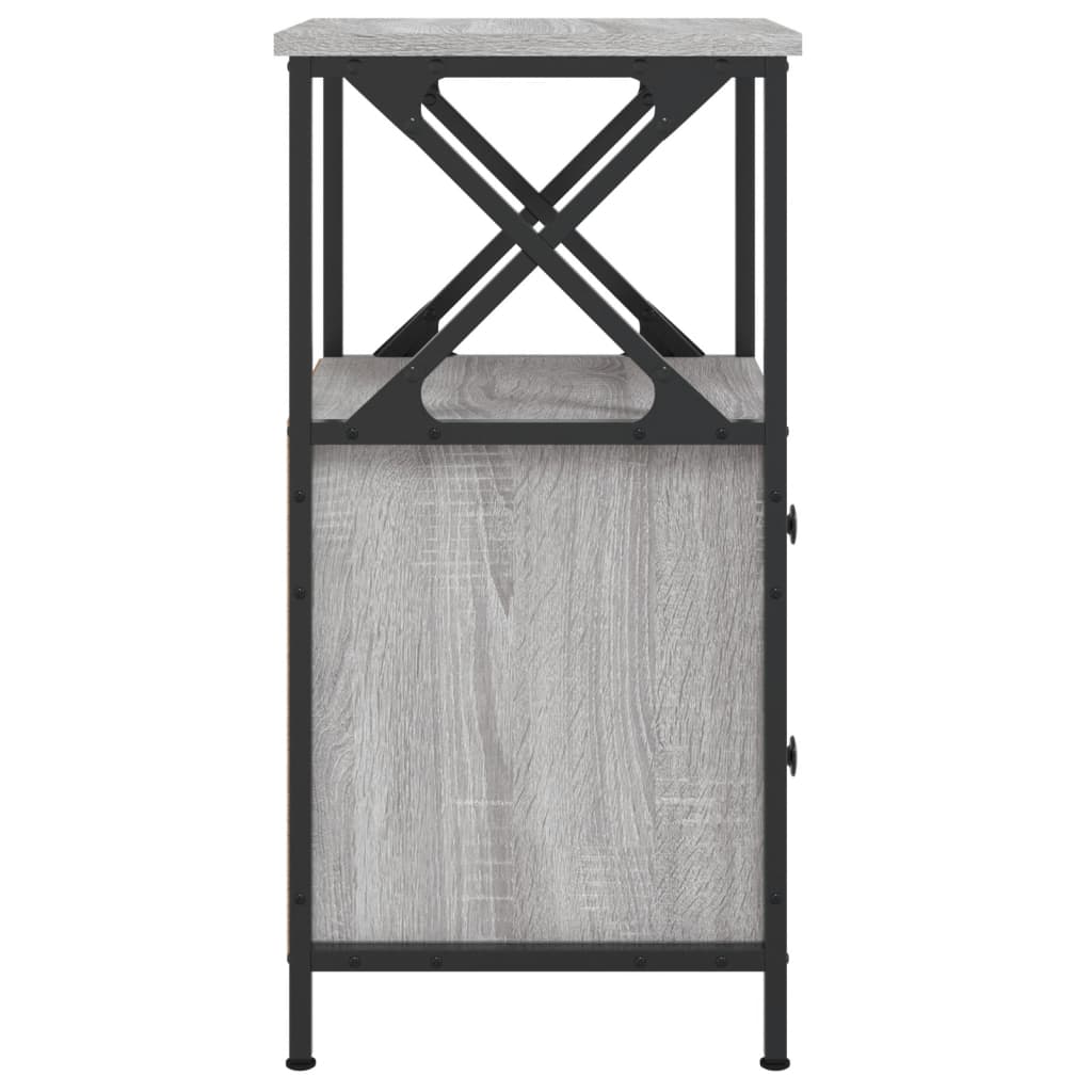 vidaXL Κομοδίνα 2 Τεμ. Γκρι Sonoma 34x35,5x70 εκ. Επεξεργασμένο Ξύλο