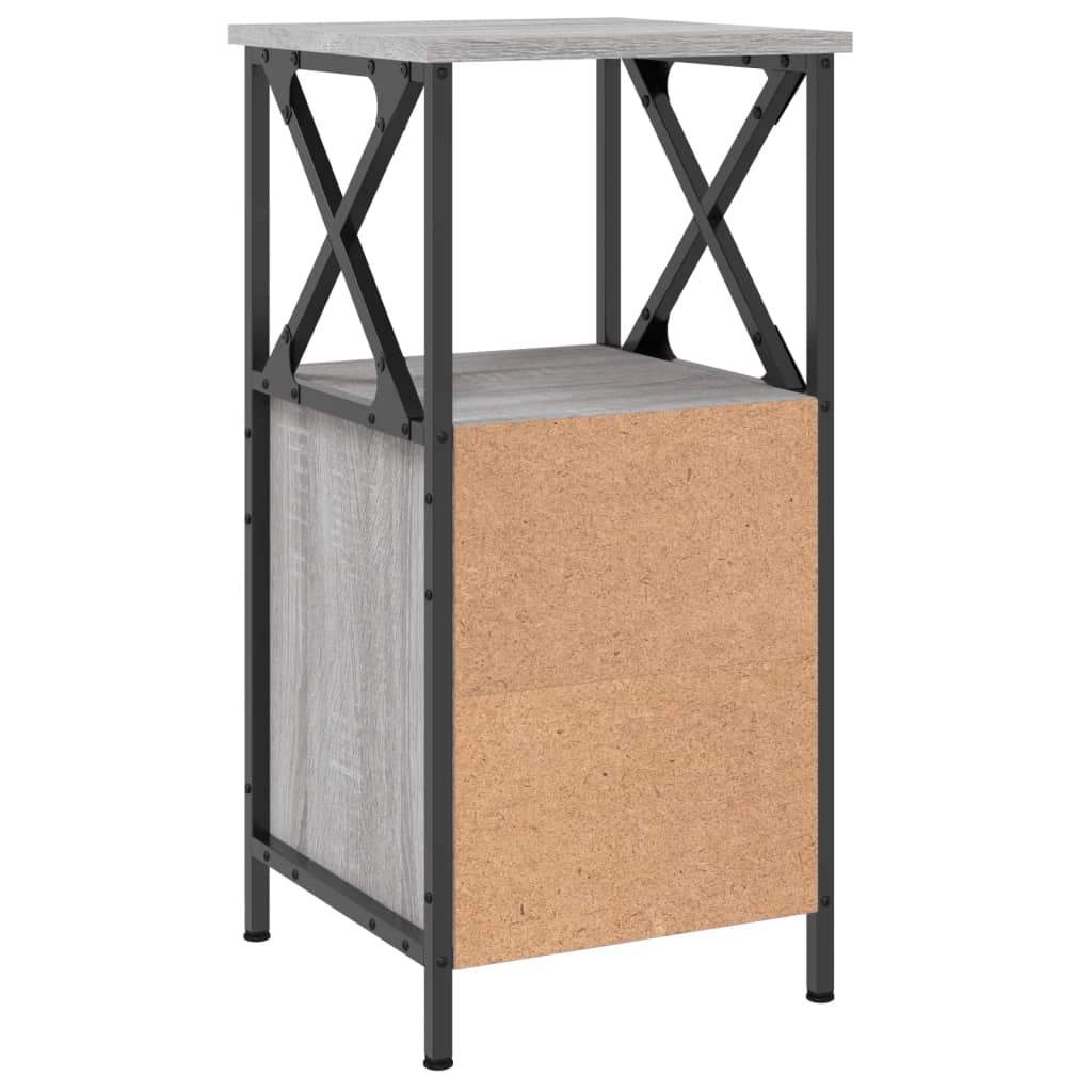 vidaXL Κομοδίνα 2 Τεμ. Γκρι Sonoma 34x35,5x70 εκ. Επεξεργασμένο Ξύλο