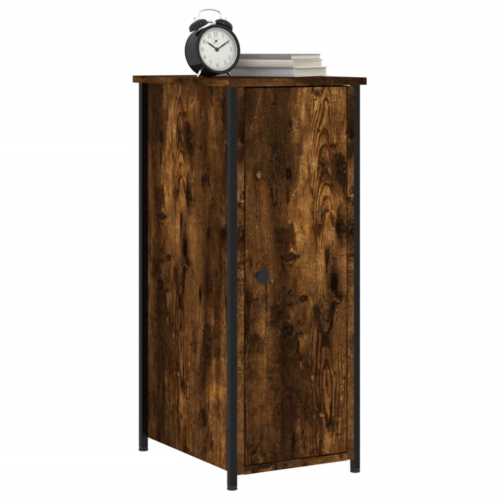 vidaXL Κομοδίνα 2 τεμ. Καπνιστή Δρυς 32x42x80 εκ. Επεξεργασμένο Ξύλο