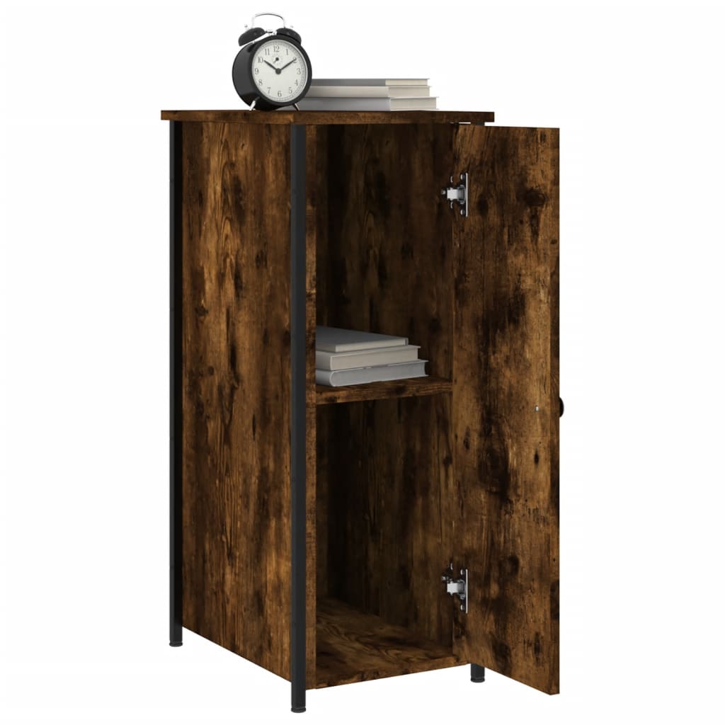 vidaXL Κομοδίνα 2 τεμ. Καπνιστή Δρυς 32x42x80 εκ. Επεξεργασμένο Ξύλο
