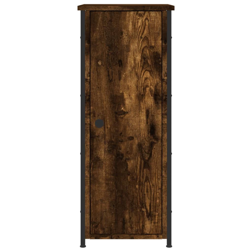 vidaXL Κομοδίνα 2 τεμ. Καπνιστή Δρυς 32x42x80 εκ. Επεξεργασμένο Ξύλο