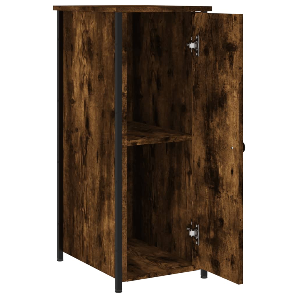 vidaXL Κομοδίνα 2 τεμ. Καπνιστή Δρυς 32x42x80 εκ. Επεξεργασμένο Ξύλο
