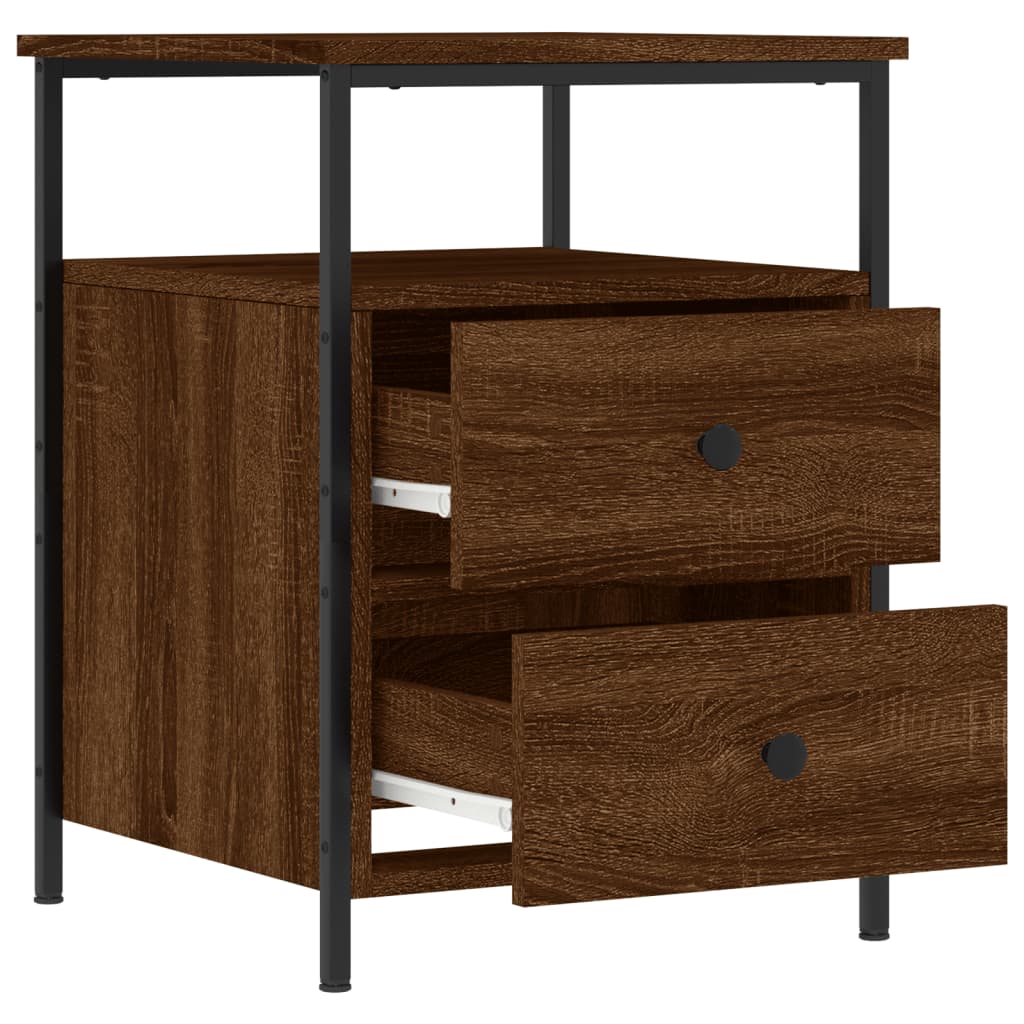 vidaXL Κομοδίνο Καφέ Δρυς 44 x 45 x 60 εκ. από Επεξεργασμένο Ξύλο
