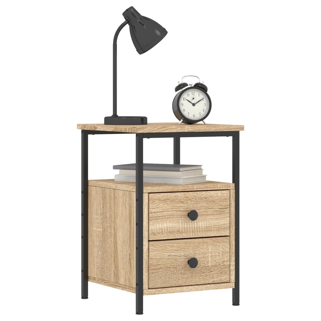 vidaXL Κομοδίνα 2 τεμ. Sonoma Δρυς 34x35,5x50 εκ. Επεξεργασμένο Ξύλο