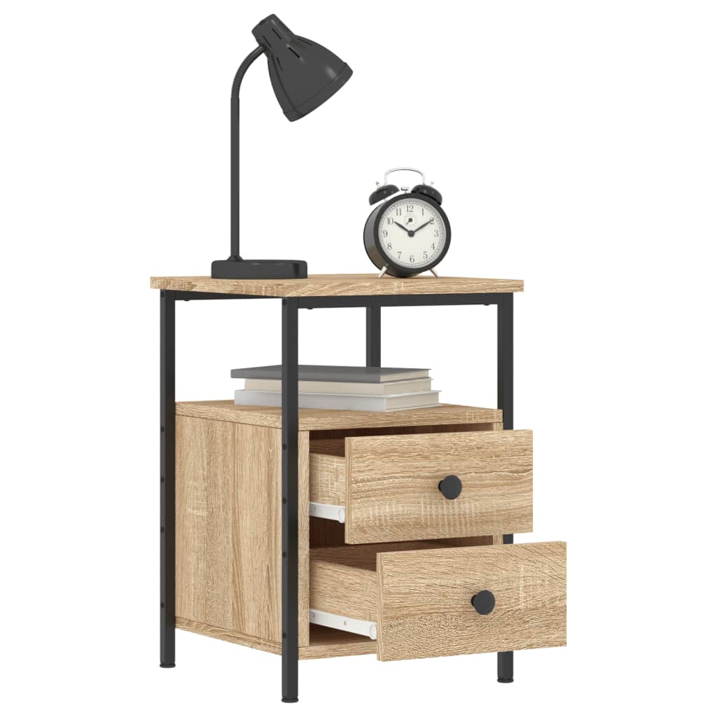 vidaXL Κομοδίνα 2 τεμ. Sonoma Δρυς 34x35,5x50 εκ. Επεξεργασμένο Ξύλο