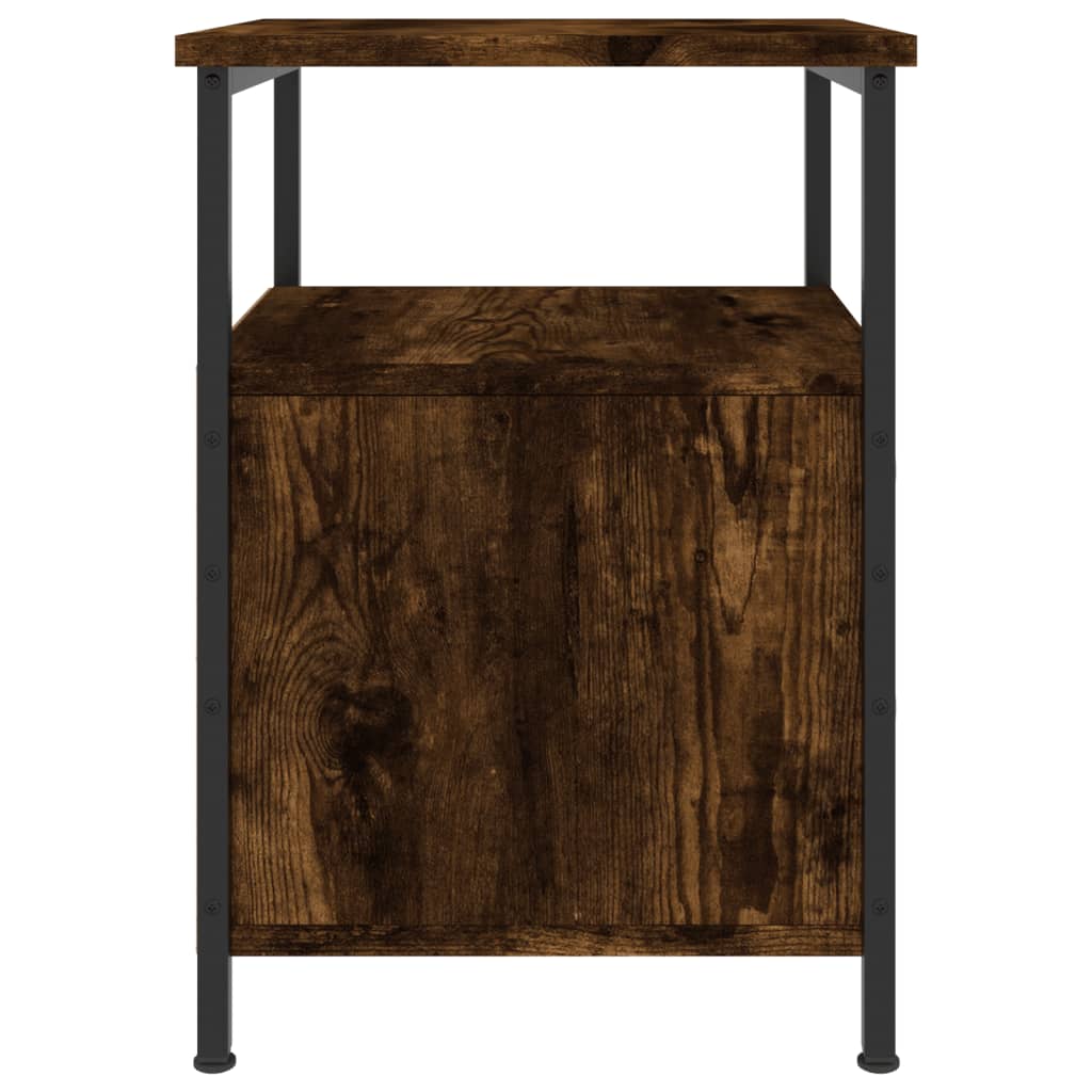 vidaXL Κομοδίνο Καπνιστή Δρυς 34 x 35,5 x 50 εκ. Επεξεργασμένο Ξύλο