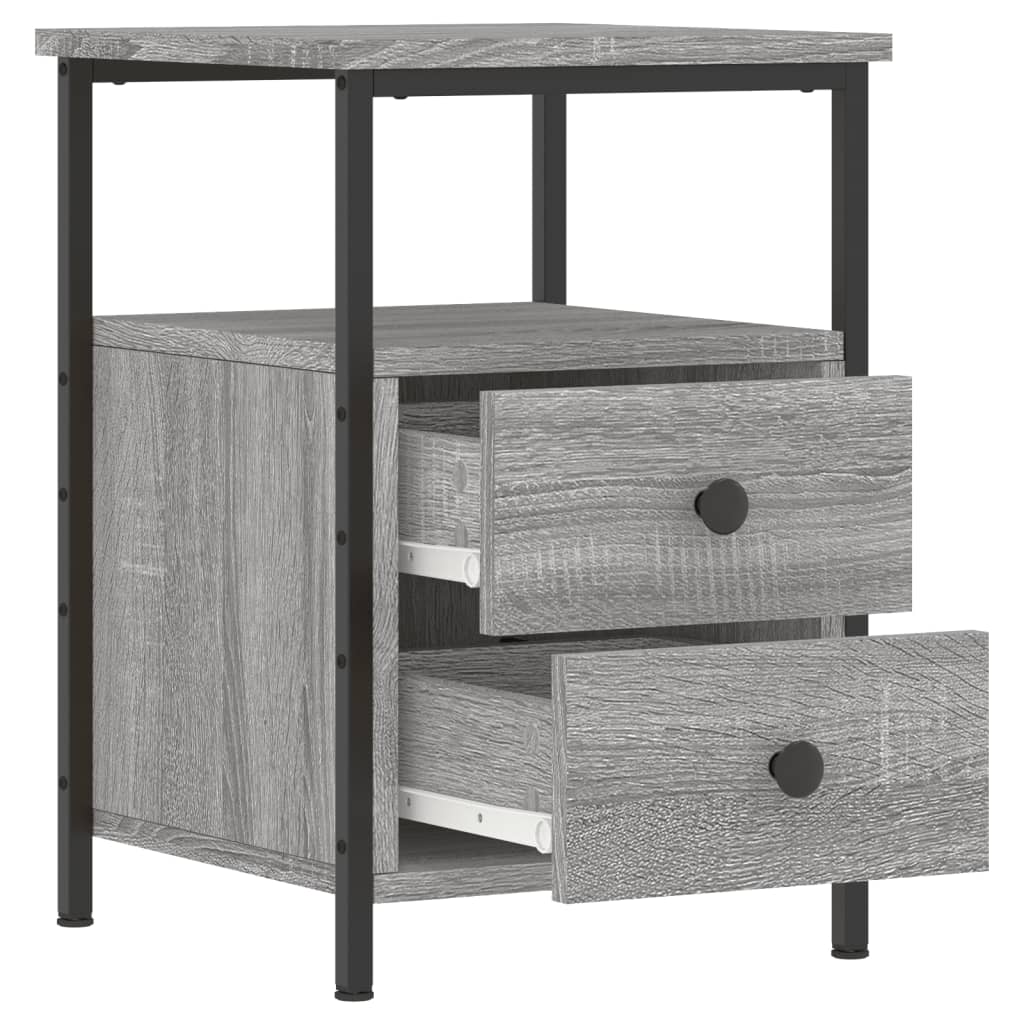 vidaXL Κομοδίνα 2 τεμ. Γκρι Sonoma 34 x 35,5 x 50 εκ. Επεξεργ. Ξύλο