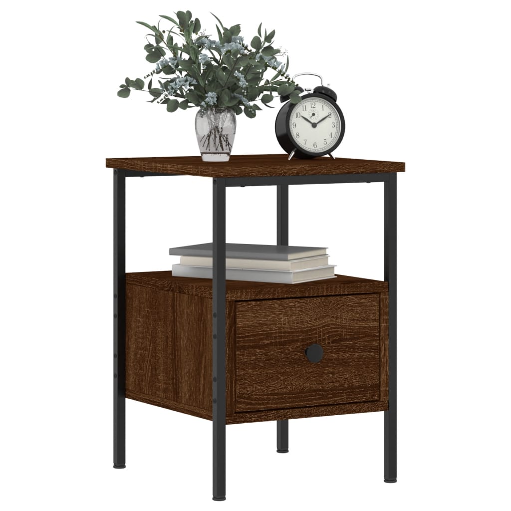 vidaXL Κομοδίνο Καφέ Δρυς 34 x 36 x 50 εκ. από Επεξεργασμένο Ξύλο