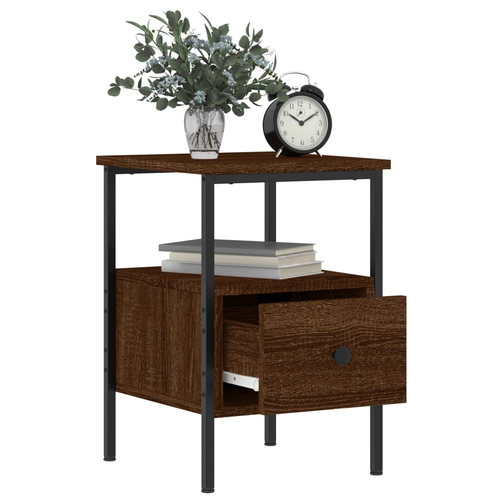 vidaXL Κομοδίνο Καφέ Δρυς 34 x 36 x 50 εκ. από Επεξεργασμένο Ξύλο