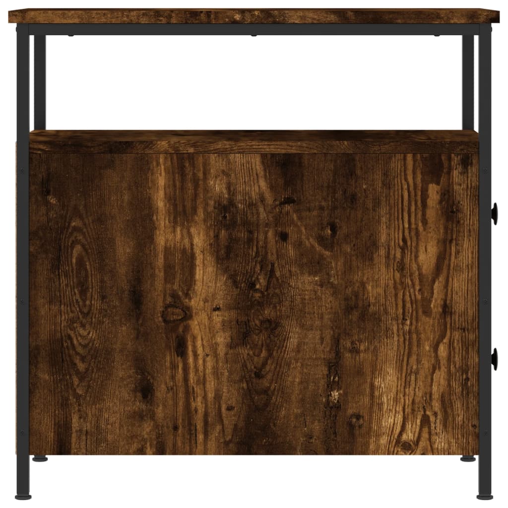 vidaXL Κομοδίνο Καπνιστή Δρυς 30 x 60 x 60 εκ. από Επεξεργασμένο Ξύλο