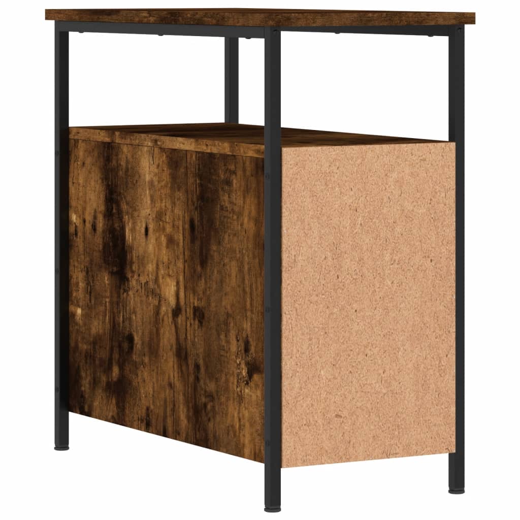 vidaXL Κομοδίνο Καπνιστή Δρυς 30 x 60 x 60 εκ. από Επεξεργασμένο Ξύλο