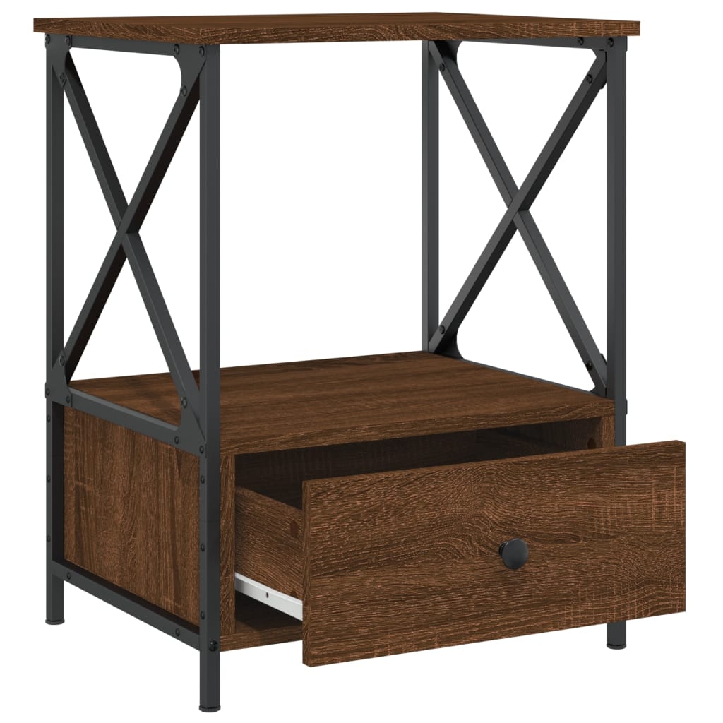 vidaXL Κομοδίνο Καφέ Δρυς 50 x 41 x 65 εκ. από Επεξεργασμένο Ξύλο
