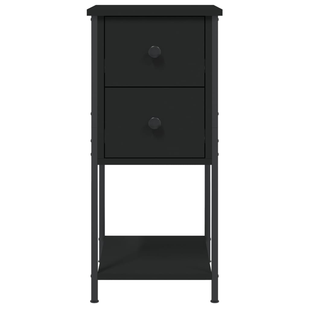 vidaXL Κομοδίνο Μαύρο 32 x 42 x 70 εκ. από Επεξεργασμένο Ξύλο