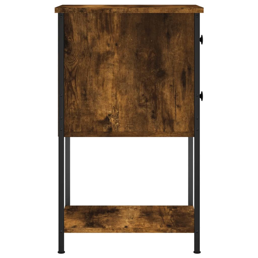 vidaXL Κομοδίνα 2 Τεμ. Καπνιστή Δρυς 32x42x70 εκ. Επεξεργασμένο Ξύλο