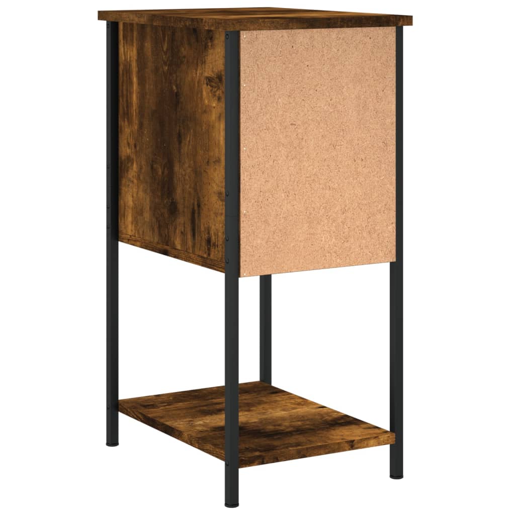 vidaXL Κομοδίνα 2 Τεμ. Καπνιστή Δρυς 32x42x70 εκ. Επεξεργασμένο Ξύλο