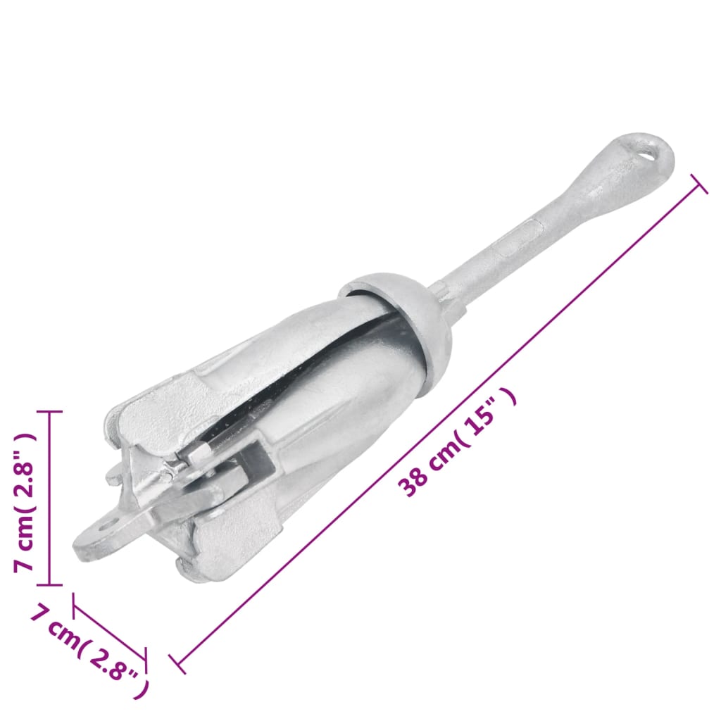 vidaXL Άγκυρα Πτυσσόμενη Ασημί 2,5 Κιλά από Ελατό Σίδηρο