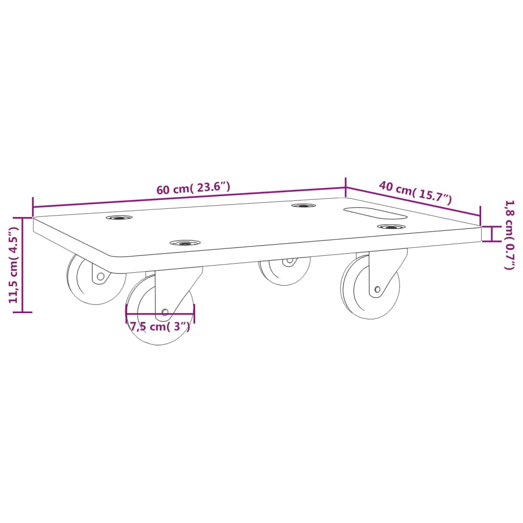 vidaXL Τρέιλερ Μεταφοράς 2 Τεμ. Ορθογώνια 60x40x11,5 εκ. 250 κ.