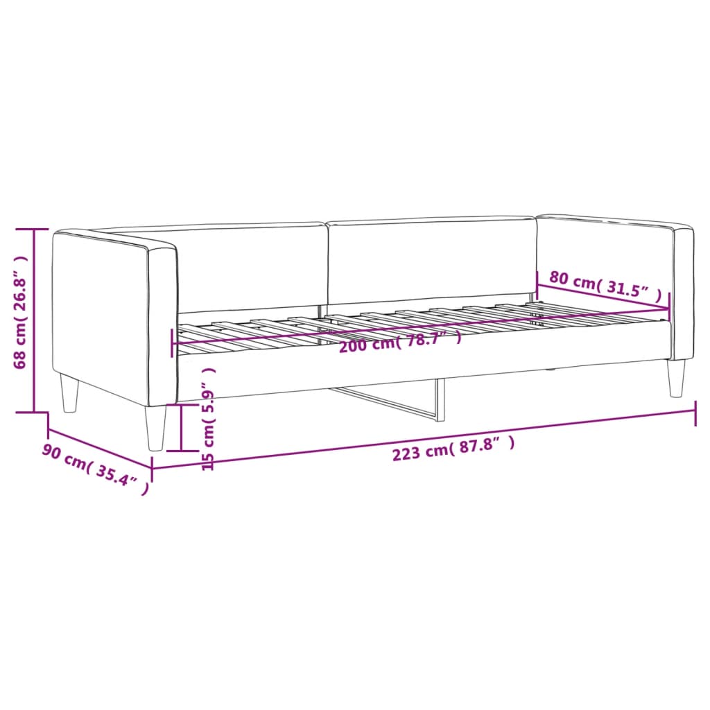 vidaXL Καναπές Κρεβάτι Κρεμ 80 x 200 εκ. Υφασμάτινος