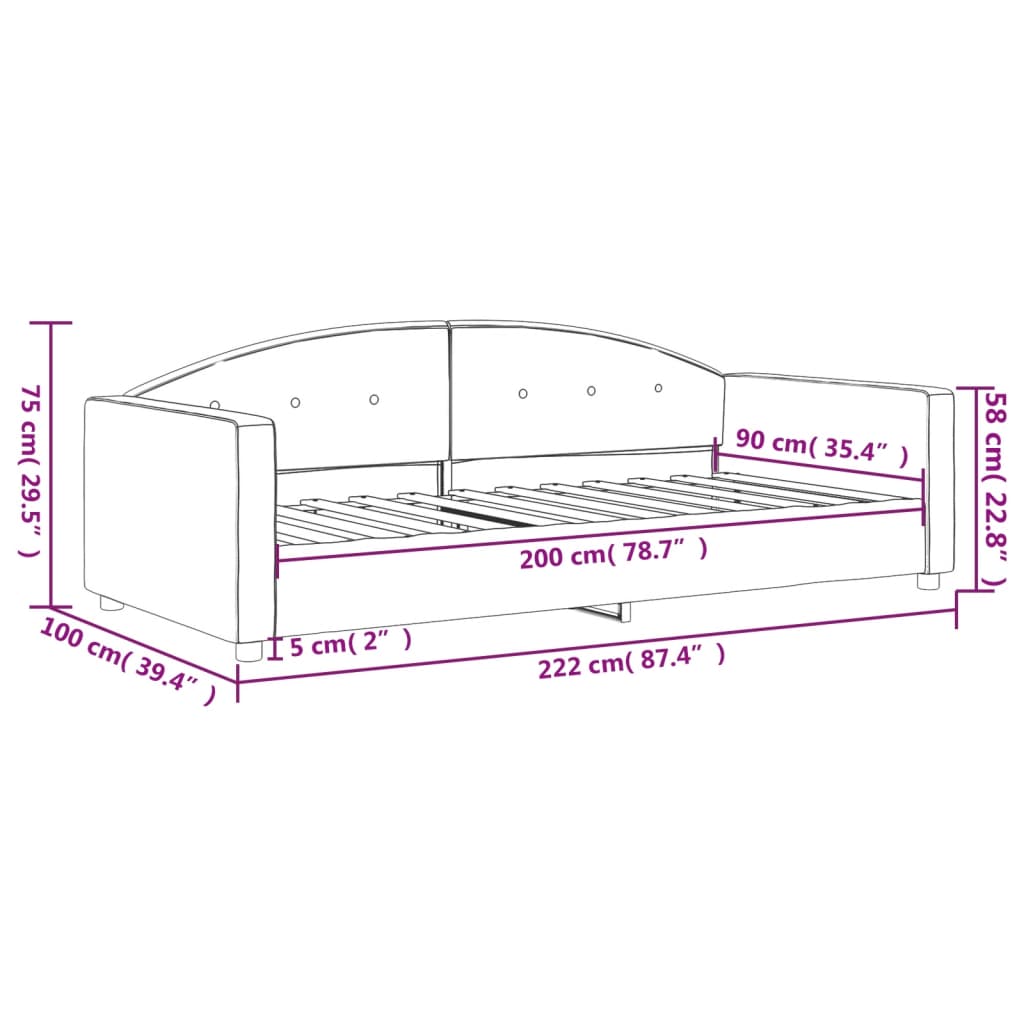 vidaXL Καναπές Κρεβάτι Μπλε 90 x 200 εκ. Βελούδινος