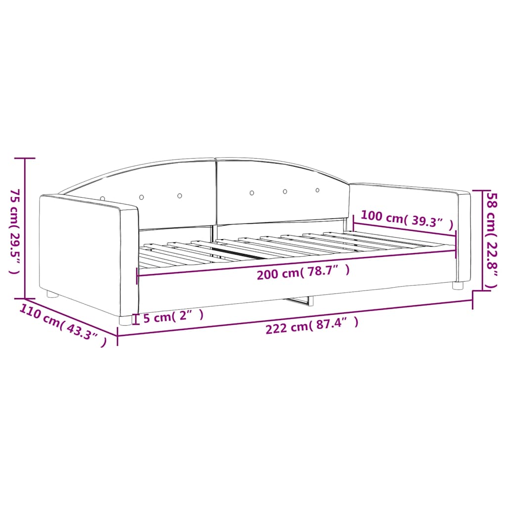 vidaXL Καναπές Κρεβάτι Κίτρινος 100 x 200 εκ. Βελούδινος