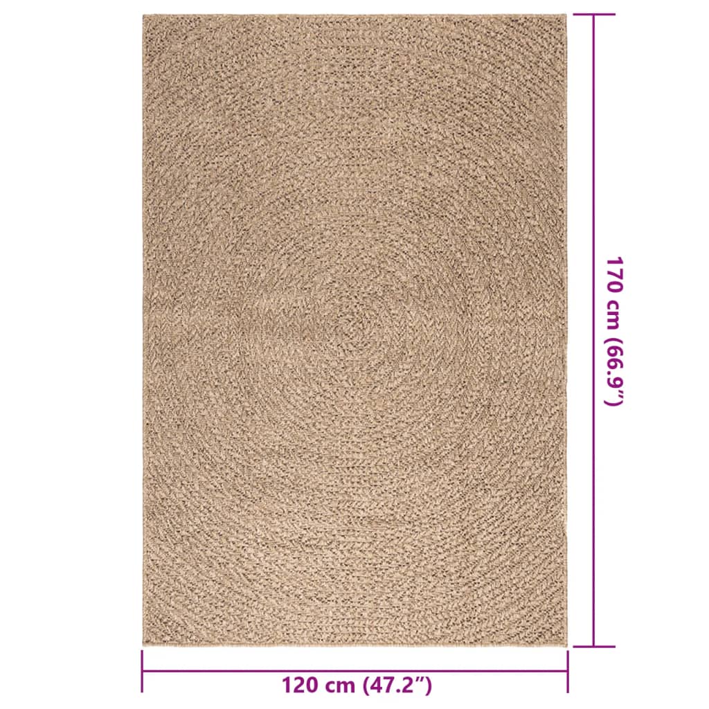 vidaXL Χαλί ZIZUR Όψη Γιούτας Εσωτ. & Εξωτ. Χώρου 120 x 170 εκ.