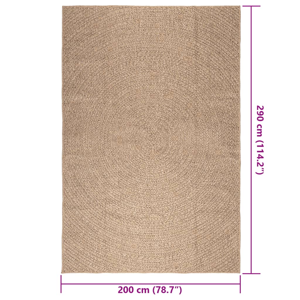 vidaXL Χαλί ZIZUR Όψη Γιούτας Εσωτ. & Εξωτ. Χώρου 200 x 290 εκ.