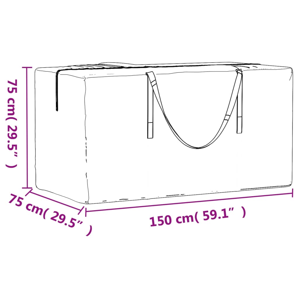 vidaXL Τσάντα Αποθ. Χριστουγ. Δέντρου Μαύρη 150x75x75 εκ. Πολυαιθ/νιο