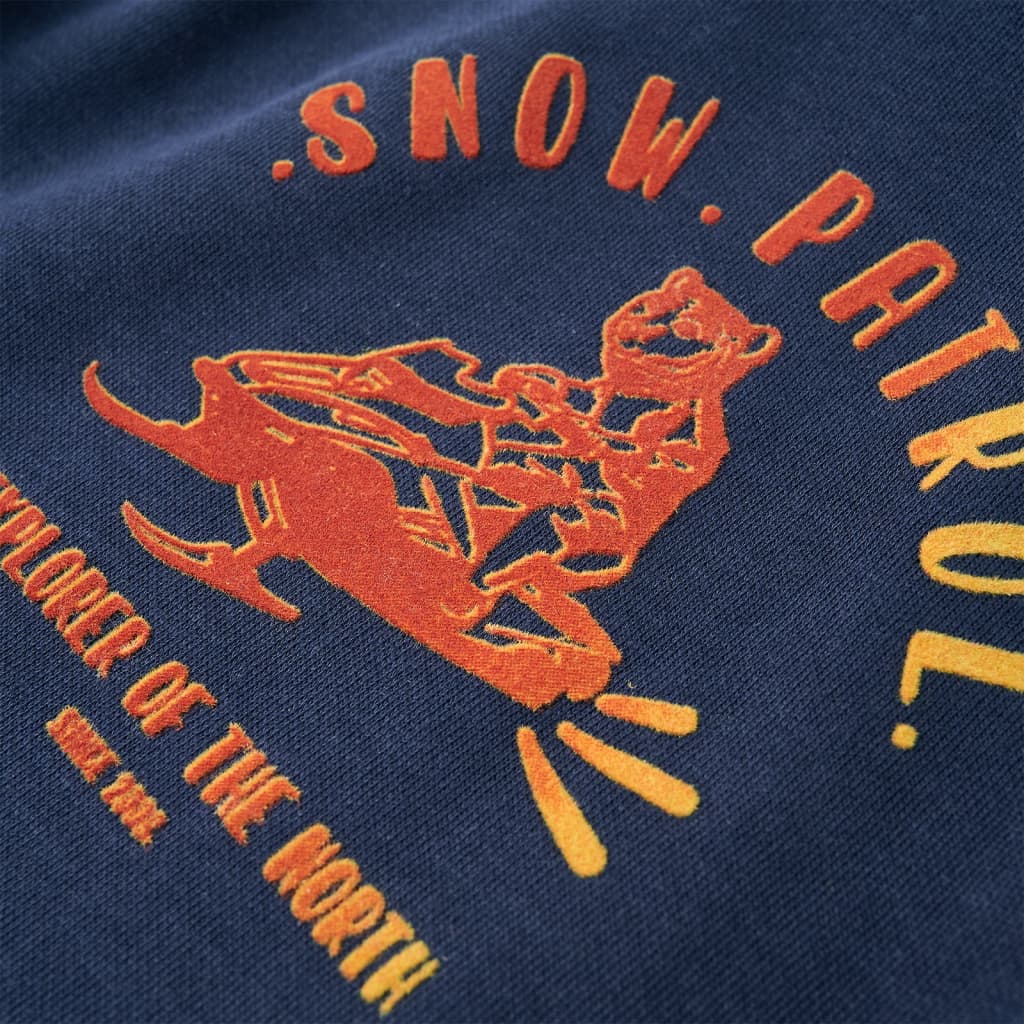 Children's Hoodie Navy Blue Melange & Orange 116