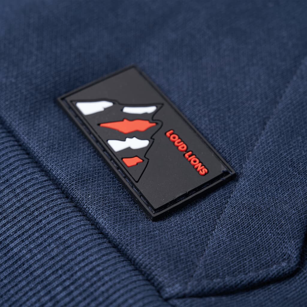 Children's Hoodie Navy Blue Melange & Orange 116