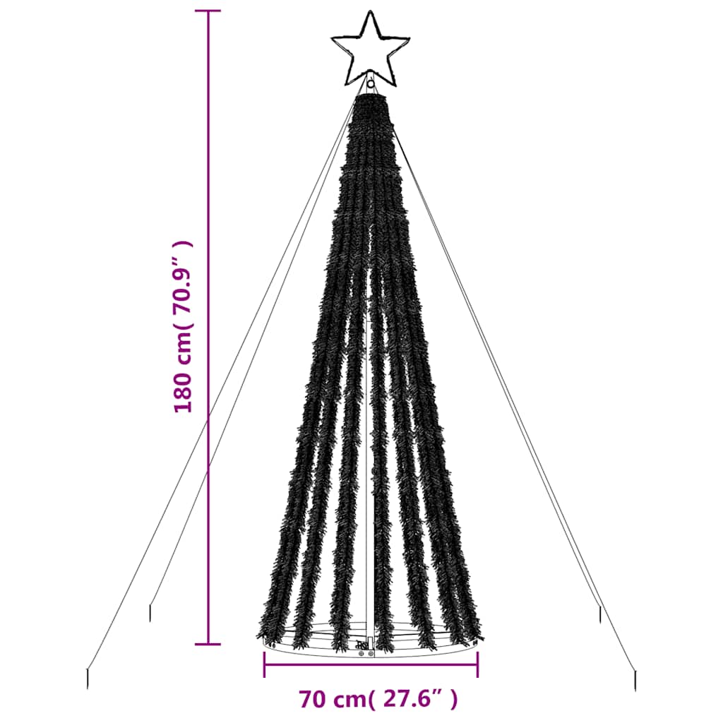 vidaXL Χριστουγεννιάτικο δέντρο LED 275 LED πολύχρωμο 180 εκ.