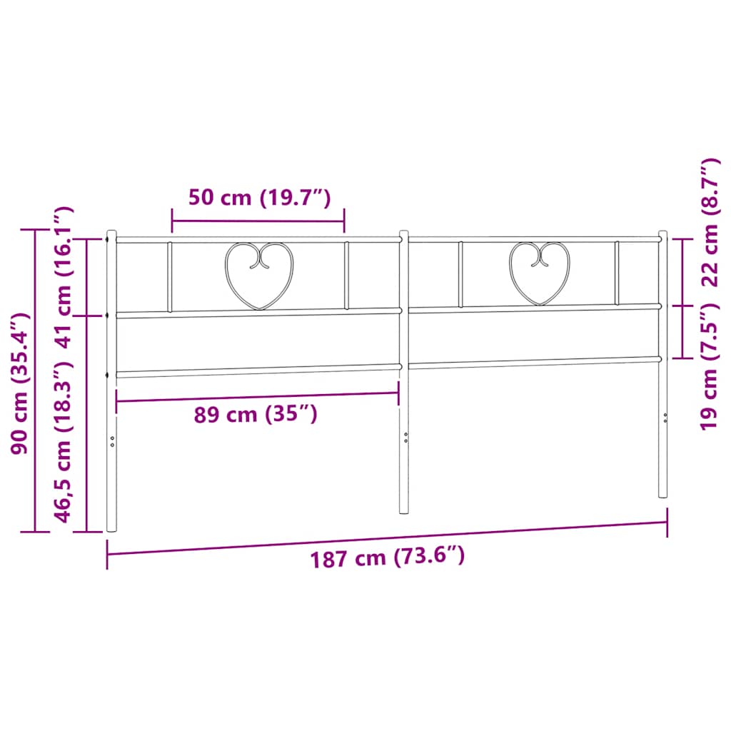 vidaXL Ανταλλακτικό κεφαλάρι Λευκό 180 εκ. Μεταλλικό