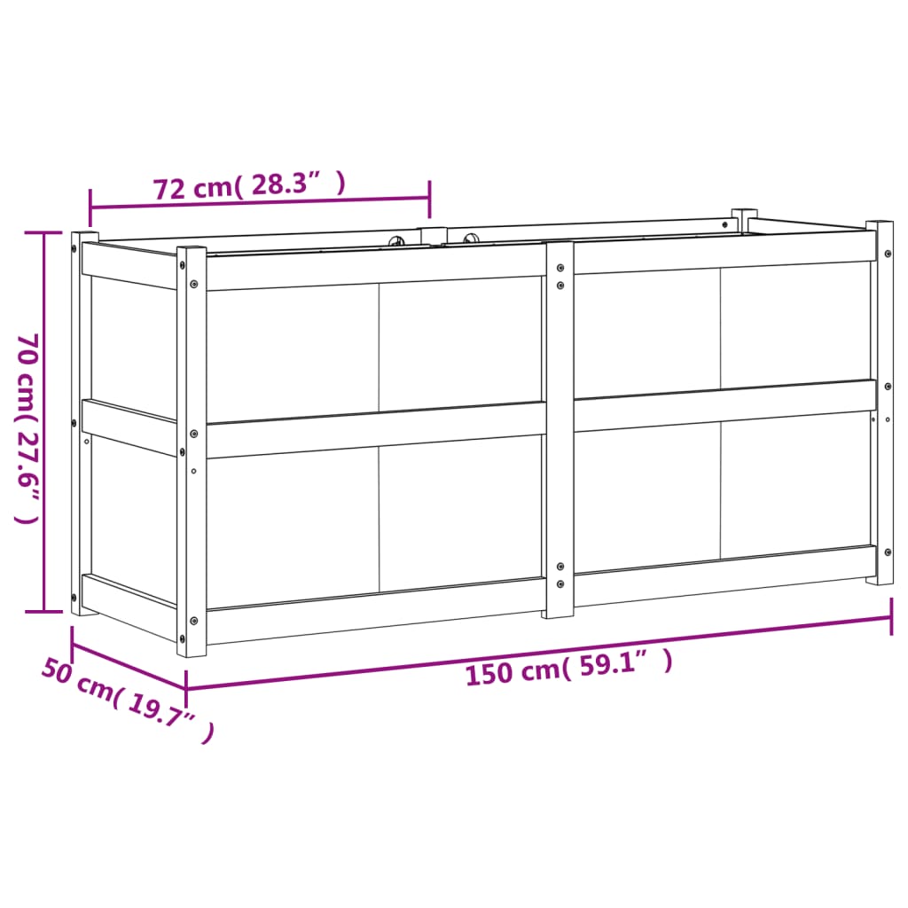 vidaXL Ζαρντινιέρα Καφέ Κεριού 150 x 50 x 70 εκ. από Μασίφ Ξύλο Πεύκου